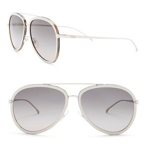 Fendi FF0155 Palladium White Tortoise Shell Sunglasses Made in Italy